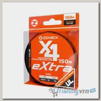 Плетеный шнур Zemex Extra X4 150 м, #0.4 PE, d 0.104 мм, Orange