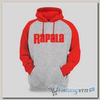 Толстовка Rapala Sweatshirt серая с красными рукавами XXL