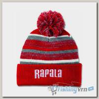 Шапка Rapala с помпоном - красная с белым логотипом