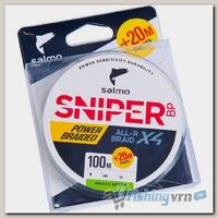 Леска плетеная Salmo Sniper BP All R Braid X4 125м 0,17 (Grass Green)