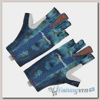 Перчатки для рыбалки Aquatic ПЧ-06 UPF50+ (Pike Camo Blue) S/M