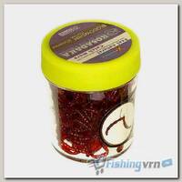 Насадки искусственные съедобные Kosadaka Bloodworm Мотыль темно-красный (банка, 18 г)