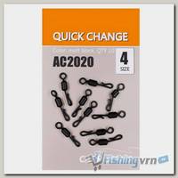 Вертлюги быстросъемные Orange Carp AC2020 Quick change (sz4, 10шт)