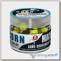 Бойлы плавающие двухцветные Sonik Baits Fluo Pop-Ups Corn-Mackerel(Кукуруза-Макрель) 14мм 90мл